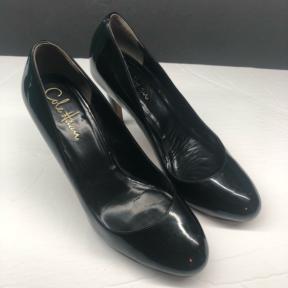 Cole Haan Black Patent Leather Pump Heels Size 6 B